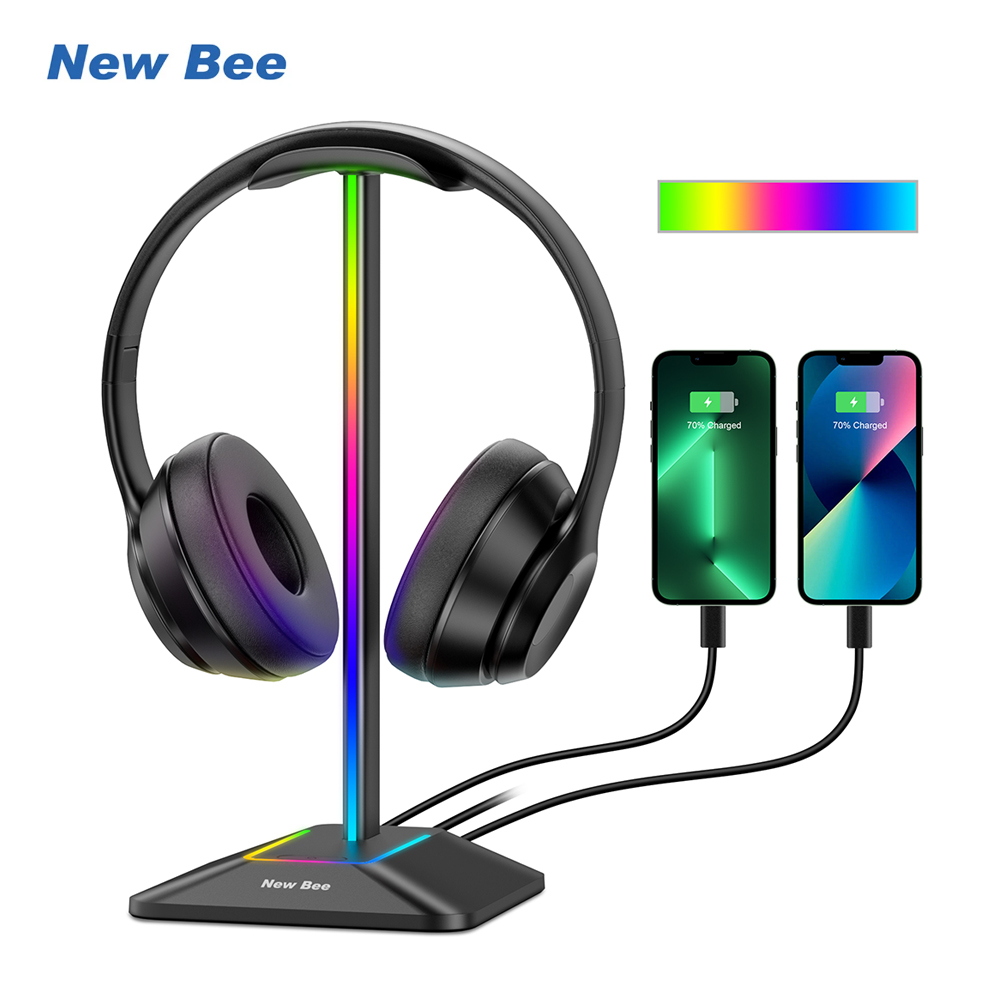New Bee Z8 RGB Headphones Stan - Headphone Stand Desk 评论和价格
