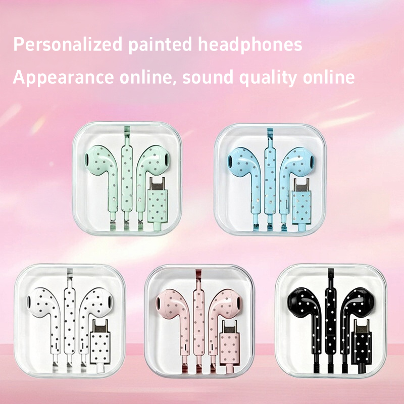 Cute Polka-dot Star Type C Ear - Usb C Earphone 评论和价格