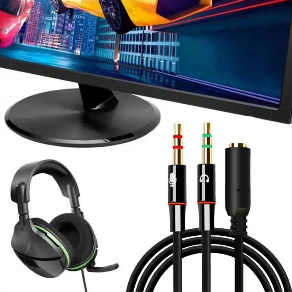 3.5mm Headphone Microphone Aud - Audio Splitter Y 评论和价格